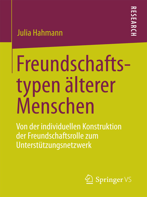 Title details for Freundschaftstypen älterer Menschen by Julia Hahmann - Available